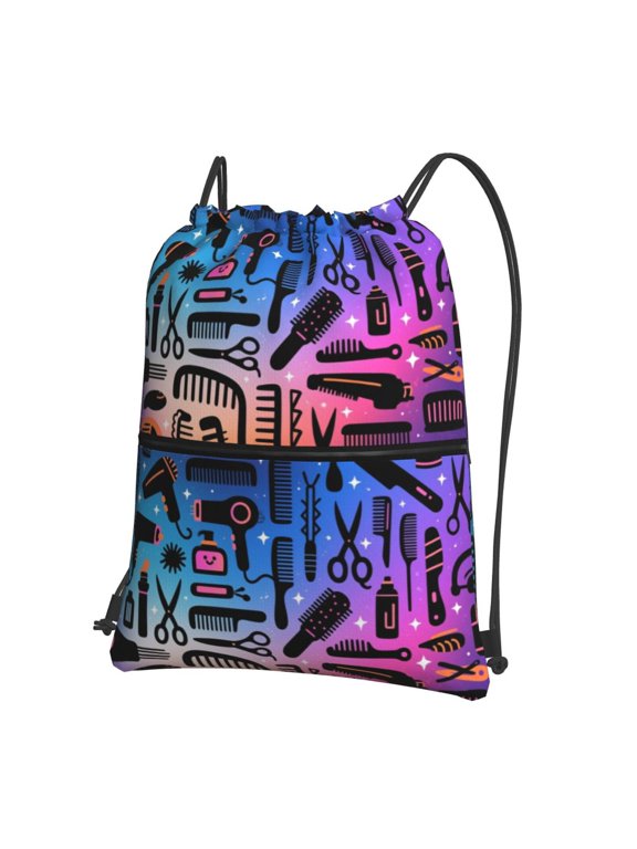 Water Resistant Drawstring Backpack Hairdresser Hairstylist Men Women Shopping Sport Yoga Bag