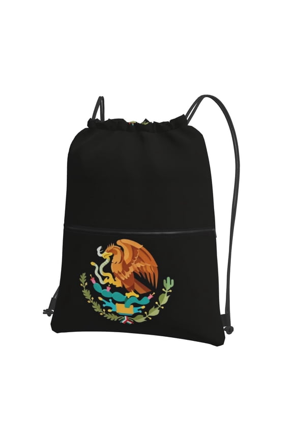 Water Resistant Drawstring Backpack Mexico-Logo Men Women Shopping Sport Yoga Bag