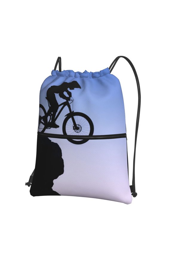 Water Resistant Drawstring Backpack Mountain Biking Men Women Shopping Sport Yoga Bag
