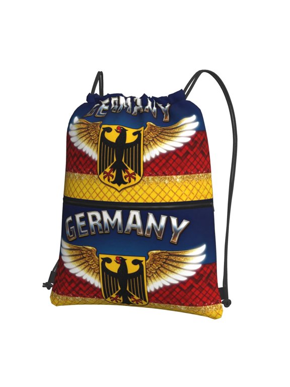 Water Resistant Drawstring Backpack Retro German Flag With German Men Women Shopping Sport Yoga Bag