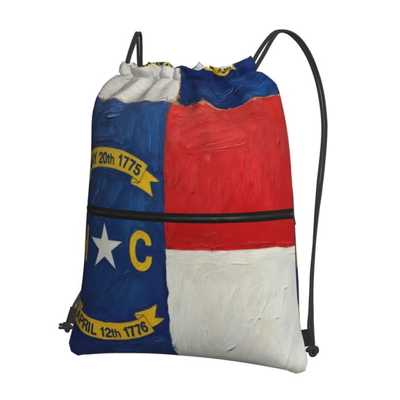 Water Resistant Drawstring Backpack Retro North-Carolina Flag Men Women Shopping Sport Yoga Bag