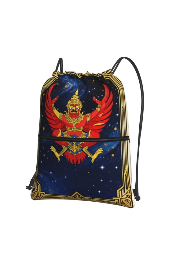 Water Resistant Drawstring Backpack Thailand National Emblem Men Women Shopping Sport Yoga Bag