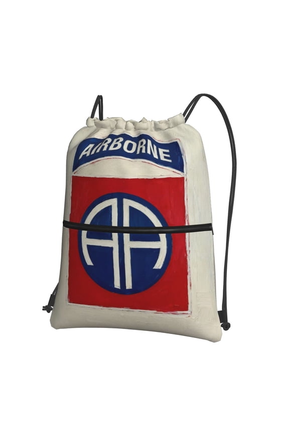 Water Resistant Drawstring Backpack Us Army Retro 82nd Airborne Division Men Women Shopping Sport Yoga Bag