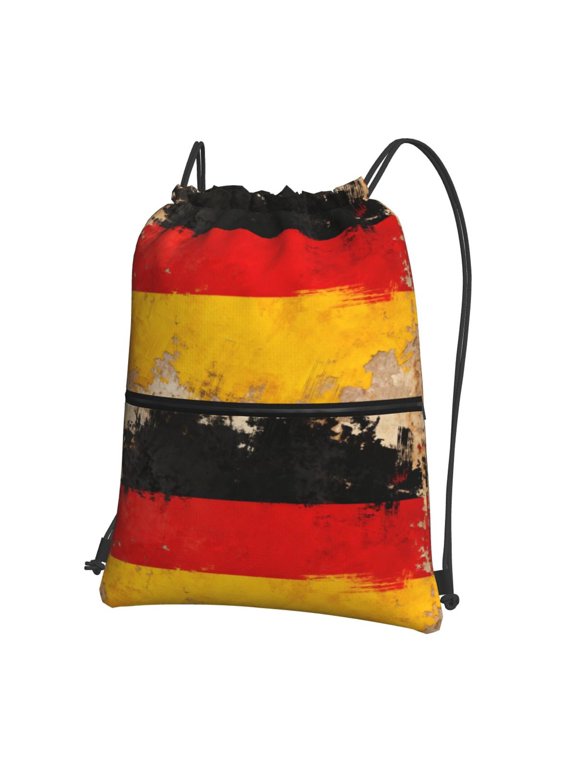 Water Resistant Drawstring Backpack Vintage German Flag Men Women Shopping Sport Yoga Bag