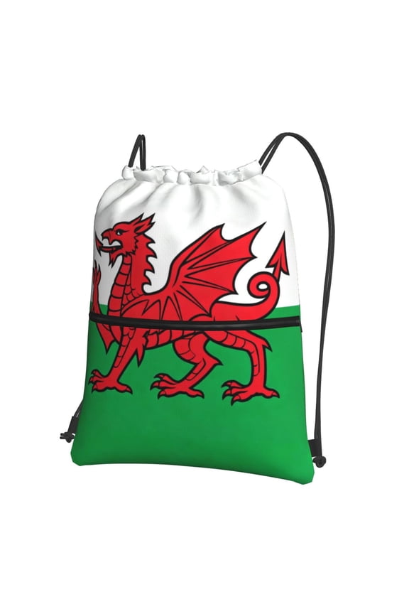Water Resistant Drawstring Backpack Welsh Flag Men Women Shopping Sport Yoga Bag
