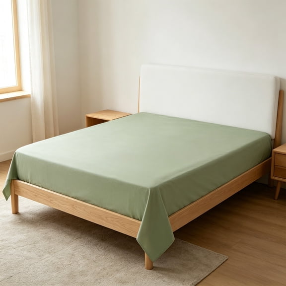 Water Resistant Flat Sheet Mattress Protector Polyester Green 63x90.5 Inches 1 Count