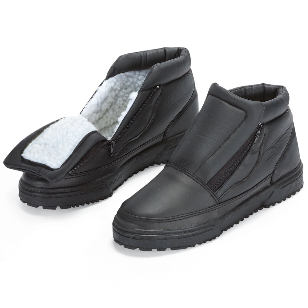 Water Resistant Fleece Insulated Snow Boots with FlipOut Ice Grippers