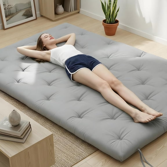 Water Resistant  Futon Mattress, 75"x39"  Size, 2.5 Inch Thick  Floor Mattress Tatami Mat, Foldable Floor Bed Sleeping Pad for Guest Room Camping