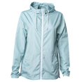 thumbnail image 1 of Water-Resistant Lightweight Windbreaker, Aqua & White Zipper - Small, 1 of 1