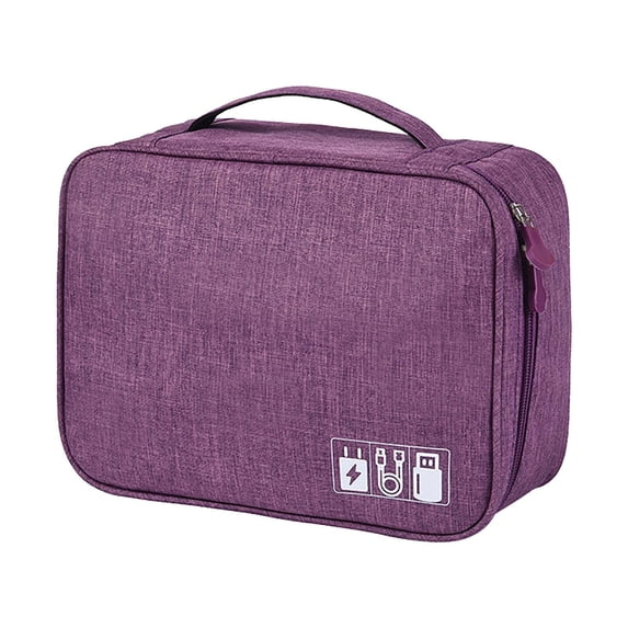 Water-Resistant Nylon Digital Organizer Bag with Multiple Pockets for Cables, Chargers, and Small Electronics