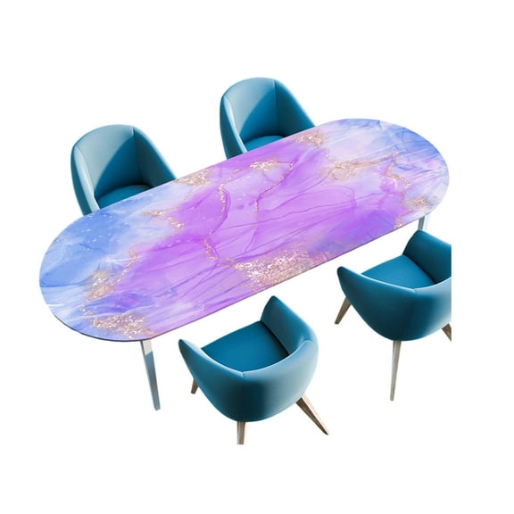 Water Resistant Oval Tablecloth Modern Marble Print Thickened Polyester Fabric Guardianship Smooth Scheme Scheme Easy Care 36x60 42x60