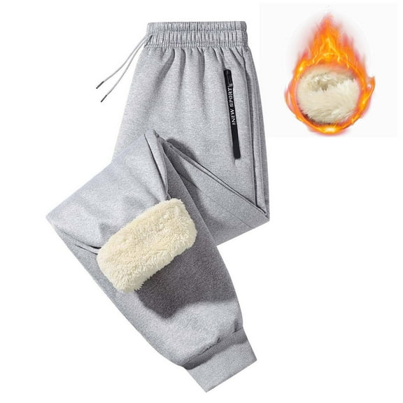 Water Resistant Pants Men Sweatpants For Men Men's Fleece Joggers with Zipper Pockets Winter Warm Pants Athletic Workout Gym Sweatpants for Men