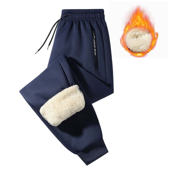 Water Resistant Pants Men Sweatpants Men Men's Fleece Joggers with Zipper Pockets Winter Warm Pants Athletic Workout Gym Sweatpants for Men