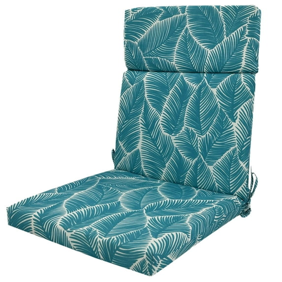 Water Resistant Patio Chair Cushion Set with High Back - Outdoor Indoor Seat & Backrest Pads, Removable Machine Washable Covers for Dining, Camping, Beach, and Office Chairs