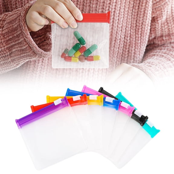 Water Resistant Pill Pouch Set, Travel Organizer with Zipper, Reusable Small Bags for Daily Use