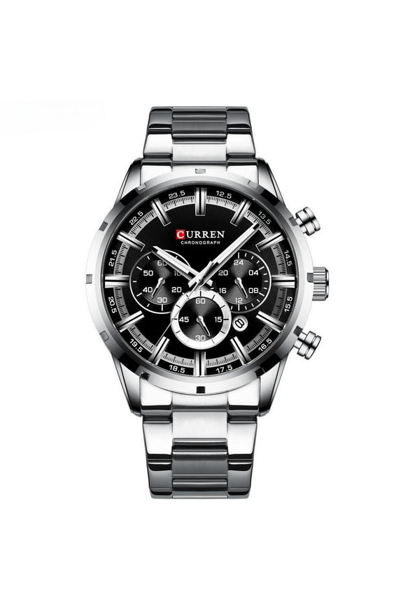 Water-Resistant Quartz Sports Wristwatch with Large Rectangular Dial for Men