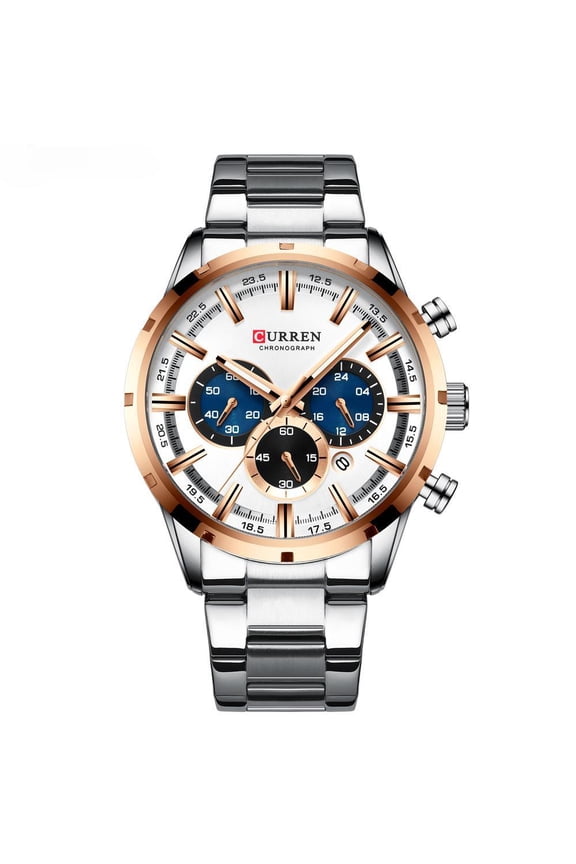 Water-Resistant Quartz Sports Wristwatch with Large Rectangular Dial for Men