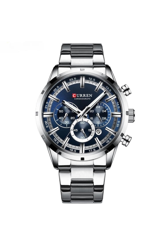 Water-Resistant Quartz Sports Wristwatch with Large Rectangular Dial for Men