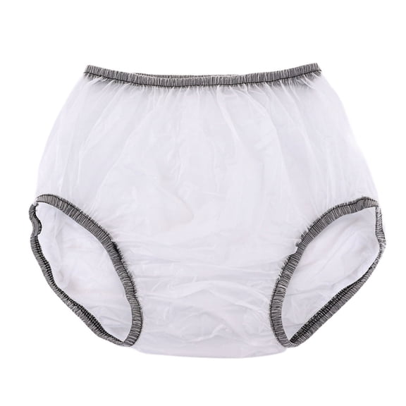 Reusable Water Resistant Diaper Covers - Leak Proof Incontinence Plastic Pants for Women and Men, Soft PVC with Elastic Waist, Washable & Comfortable for Seniors, Post Surgery