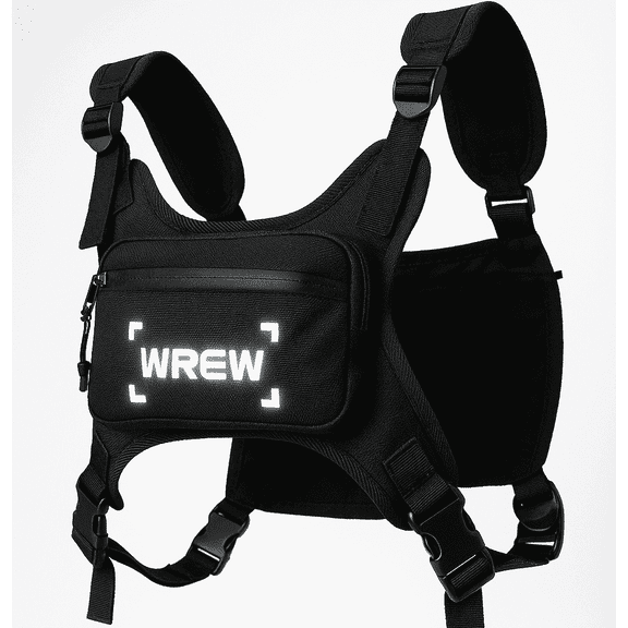 Running Chest Pack for Men-Water Resistant Adjustable Shoulder Straps with Phone Holder Storage-Anti-Theft Lightweight Running Chest Bag for Men,Cycling, Jogging