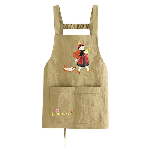 Water Resistant Short Kitchen Apron, Cute Cooking Smock and Catering Workwear, Korean Style Waist Apron for Home and Commercial Use, Stain and Splash Protection for Baking and Cleaning