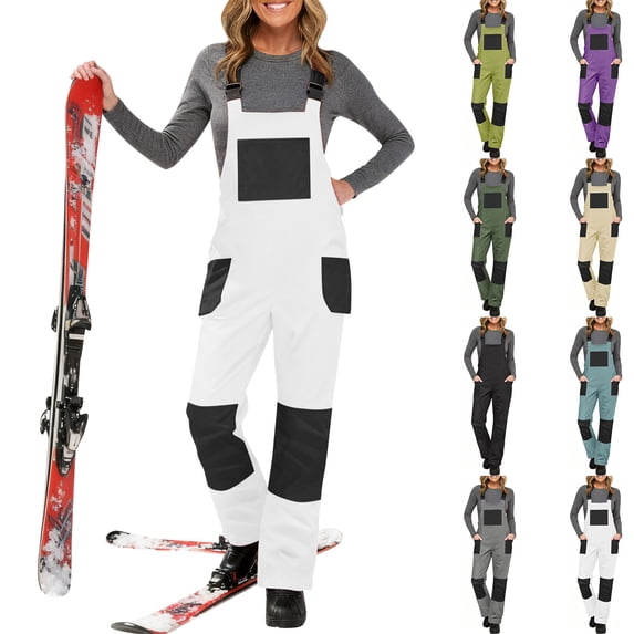 Water Resistant Snow Pants for Skiing Womens Baggy Snowboard Pants WoMen's Snow Ski Overalls Windproof Insulated Romper Snowpants Purple Xxl