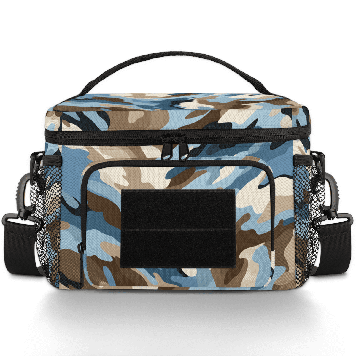 Water-Resistant Tactical Lunch Bag，0.4 Inch Insulated Meal Prep Bag with Removable Strap & Pouch,Camouflage Cooler Bag for Work,Gym,or Outdoor