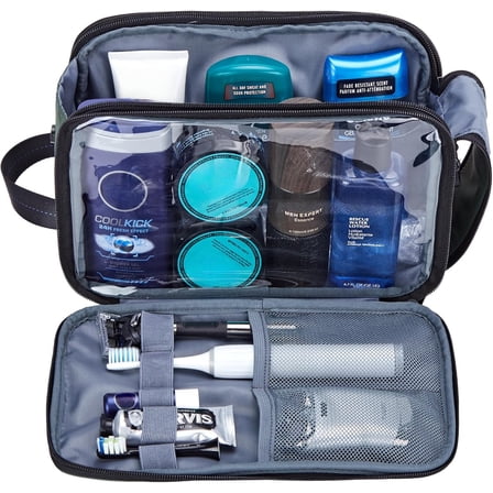 Water-Resistant Toiletry Bag for Men, Large Capacity Dopp Kit with Multiple Pockets and Easy Access
