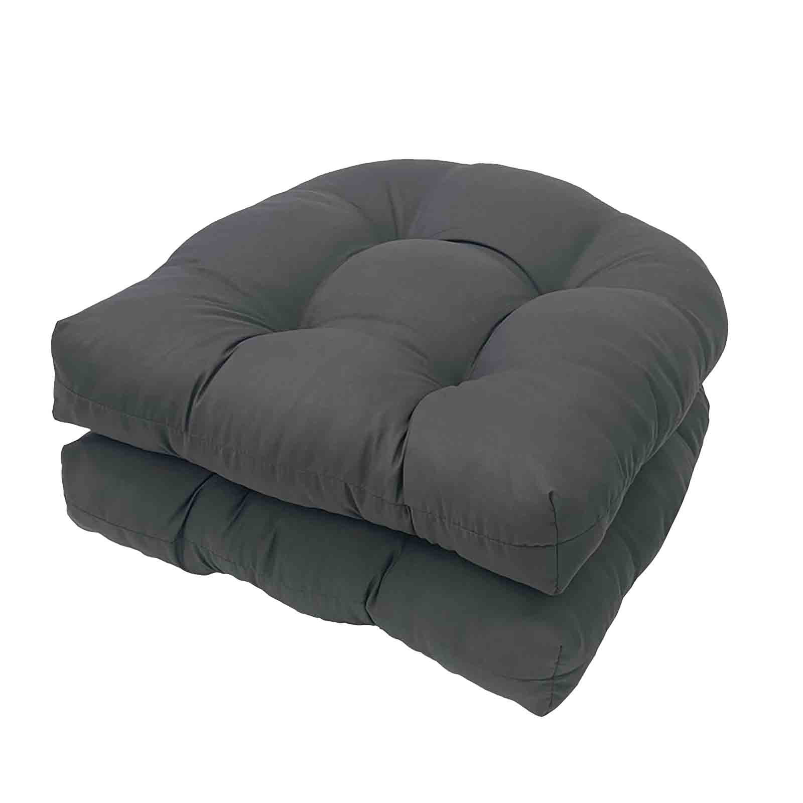 Water Resistant Tufted Seat Cushion 2Pcs, 19''x19'' Outdoor Indoor U-Shape Cushions for Wicker Chair Seat, Rocking Chair Cushion Pad Sets for Patio Garden Home Office Furniture Cushion