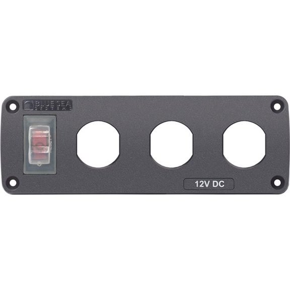 Water Resistant USB Accessory Panel - 15A Circuit Breaker & 3x Blank Apertures