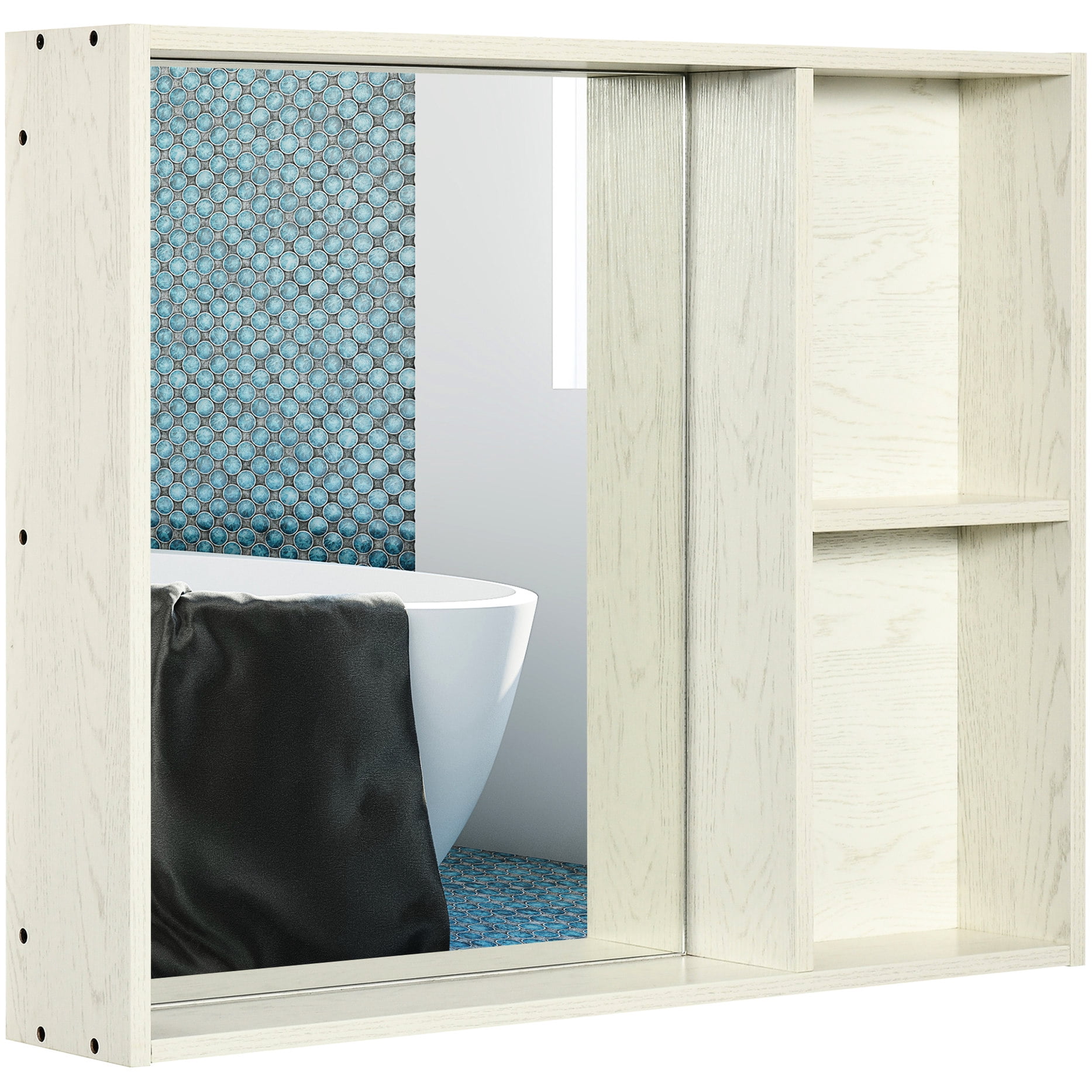 Water - Resistant Wall Cabinet - Perfect for Over - Toilet or Basin Use with Two - Tier Shelves for Daily Essentials