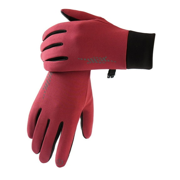 Water-Resistant Winter Gloves Touch Screen,Insulated Gloves,Snow Gloves,Women Men Thermal Warm Gloves Suit For Cold Weather Running,Cycling,Hiking,Bike,Ski,Snow,Driving,Red(L)