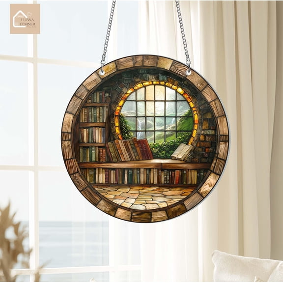 Water Ripple Acrylic Sun Catchers Window Decor, Book Club Gift, Fantasy Book Lover ACRYLIC Suncatcher, Book Reader Gift, Bookish Gift Art