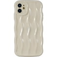 thumbnail image 1 of Water Ripple Curly Wave Frame for iPhone 11 Case,Soft Slim Silicone Water Ripple Pattern iPhone 11 Phone Case,Beige, 1 of 14