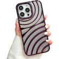 thumbnail image 1 of Water Ripple Curly Wavy Glitter Bling Plating TPU Case Compatible with iPhone Case (iPhone 12 Pro Max,Purple), 1 of 7