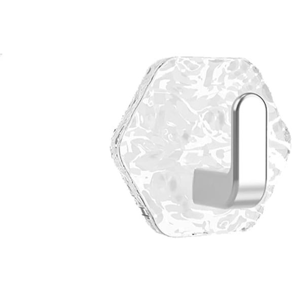 Water Ripple Hexagonal Self Adhesive Hooks,Wall Hanging Hook,10PCS Light Luxury Key Hooks,Water Ripple Hexagonal Adhesive Seamless Hook,Wall Mounted Storage Rack,Transparent Coat Hanger(Silver)