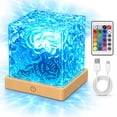 Water Ripple Lamp,16 Color Changeable Ocean Wave Projector Light,Cube ...