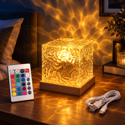 Water Ripple Lamp, Projector Lights Ocean Wave, Rotating Water Wave Lamp Projector, 3D LED Light Projector Dynamic Rotating Water Ripple Night Light, Crystal Table Lamp Projector for Bedroom Decor