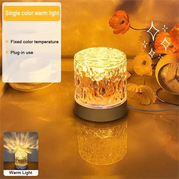 Water Ripple Lamp,USB Water Ripple Night Light,Romantic Atmosphere Ocean Projector Light,Crystal Ocean Wave Lamp LED Night Light