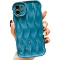 thumbnail image 1 of Water Ripple Pattern Case for iPhone 12 Soft TPU Shockproof Camera Protective Back Cover for Women Girl Curly Wave Frame Phone Case for iPhone 12 6.1 Inch Blue, 1 of 12