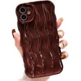 thumbnail image 1 of Water Ripple Pattern Case for iPhone 12 Soft TPU Shockproof Camera Protective Back Cover for Women Girl Curly Wave Frame Phone Case for iPhone 12 6.1 Inch Red, 1 of 12
