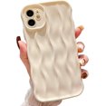 thumbnail image 1 of Water Ripple Pattern Case for iPhone 12 Soft TPU Shockproof Camera Protective Back Cover for Women Girl Curly Wave Frame Phone Case for iPhone 12 6.1 Inch White, 1 of 12