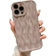 thumbnail image 1 of Water Ripple Pattern Case for iPhone 13 Pro Max Soft TPU Shockproof Camera Protective Back Cover for Women Girl Curly Wave Frame Phone Case for iPhone 13 Pro Max 6.7 Inch Pink, 1 of 13