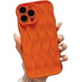 thumbnail image 1 of Water Ripple Pattern Case for iPhone 13 Pro Soft TPU Shockproof Camera Protective Back Cover for Women Girl Curly Wave Frame Phone Case for iPhone 13 Pro 6.1 Inch Orange, 1 of 12