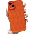 thumbnail image 1 of Water Ripple Pattern Case for iPhone 13 Soft TPU Shockproof Camera Protective Back Cover for Women Girl Curly Wave Frame Phone Case for iPhone 13 6.1 Inch Orange, 1 of 12