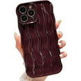 thumbnail image 1 of Water Ripple Pattern Case for iPhone 14 Pro Max Soft TPU Shockproof Camera Protective Back Cover for Women Girl Curly Wave Frame Phone Case for iPhone 14 Pro Max 6.7 Inch Red, 1 of 13