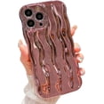 thumbnail image 1 of Water Ripple Pattern Case for iPhone 15 Pro Max Soft TPU Shockproof Camera Protective Back Cover for Women Girl Curly Wave Frame Phone Case for iPhone 15 Pro Max 6.7 Inch Light Pink, 1 of 13