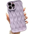 thumbnail image 1 of Water Ripple Pattern Case for iPhone 15 Pro Max Soft TPU Shockproof Camera Protective Back Cover for Women Girl Curly Wave Frame Phone Case for iPhone 15 Pro Max 6.7 Inch Light Purple, 1 of 13