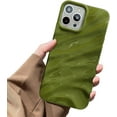 thumbnail image 1 of Water Ripple Pattern Compatible for iPhone 12 Pro Max Phone Case,Cute Luxury Wave Shape Case for Women & Men, Soft TPU Shockproof Protective Cover for iPhone 12 Pro Max-Green, 1 of 14