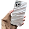 thumbnail image 1 of Water Ripple Pattern Compatible for iPhone 13 / iPhone 14 Phone Case,Cute Luxury Wave Shape Case for Women & Men, Soft TPU Shockproof Protective Cover for iPhone 13 / iPhone 14 6.1''-Silver, 1 of 9